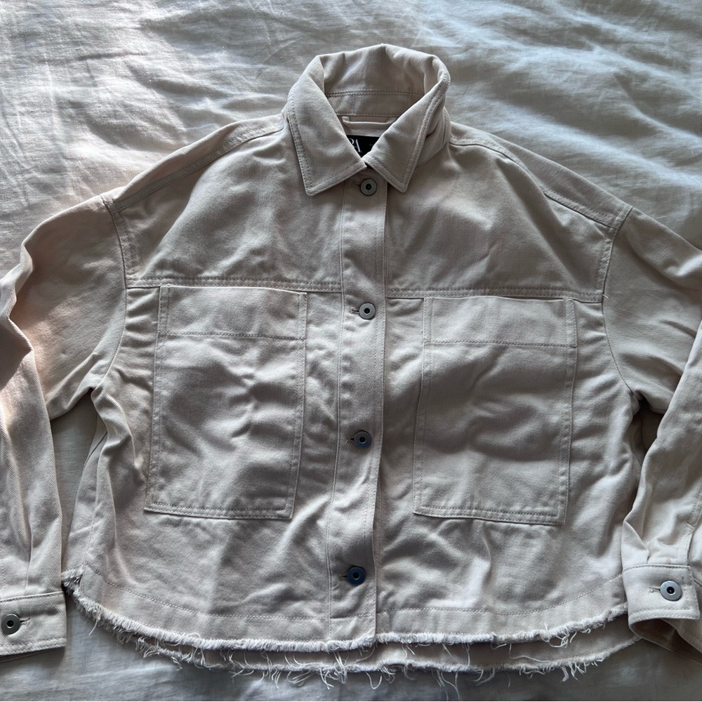 Zara Beige Utility Jacket